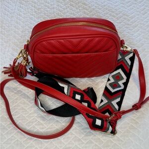 Lola Mae Red Camera Crossbody Bag